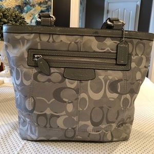 Silver/grey Coach purse